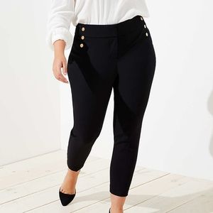 NWT LOFT black ankle sailor pants